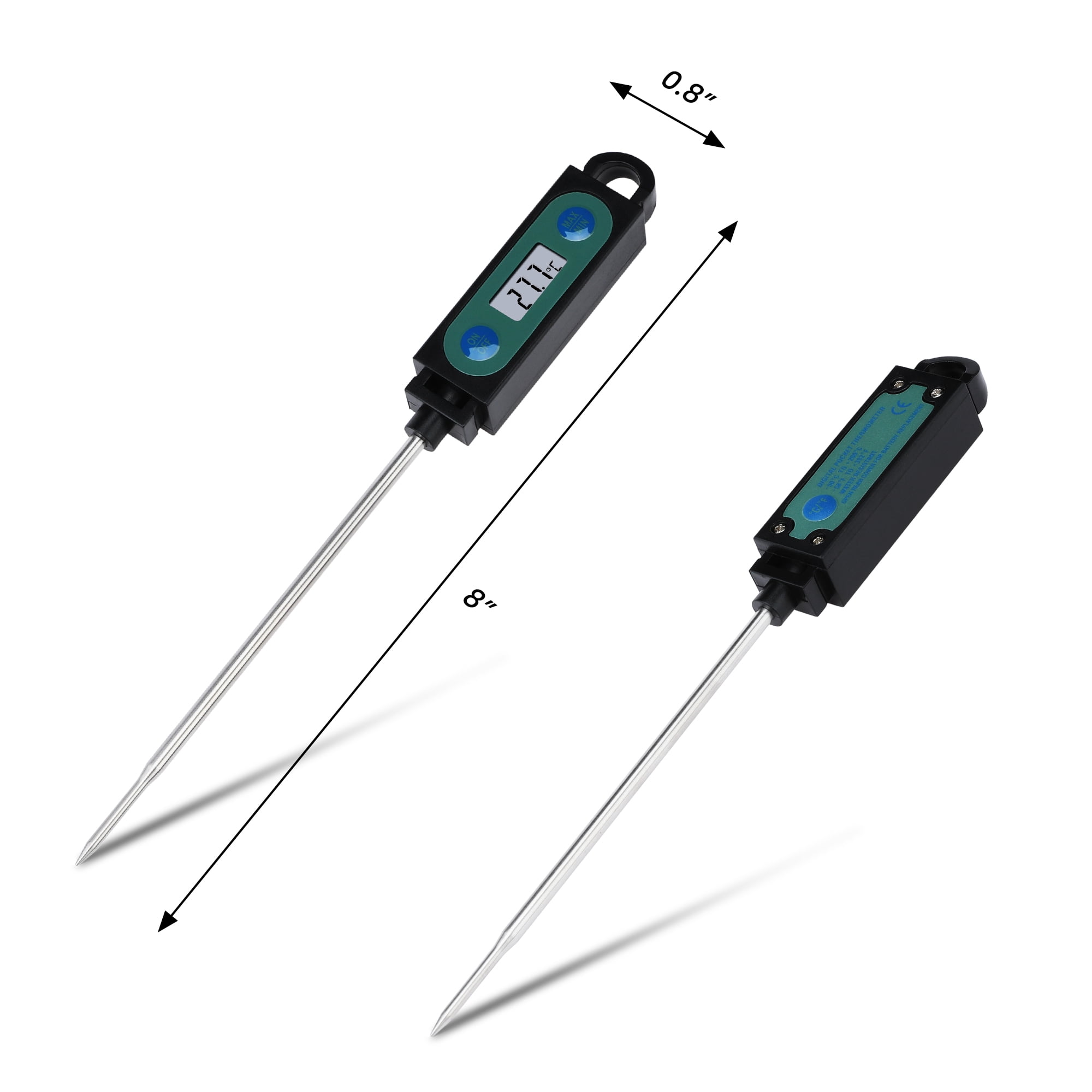 Unique Bargains Digital Meat Thermometer Instant Read Food Thermometer with Casing Black