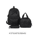 thumbnail image 2 of EDFRWWS 3Pcs Nylon Polka Dot Bow Backpack with Lunch Box And Pencil Case Students Bookbags Sets Large Capacity (Black), 2 of 9