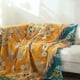thumbnail image 4 of Manta de algodón orgánico suave para sofá cama, decoración floral de granja, manta bohemia reversible para sillón, sofá, colcha y regalo, 4 of 6