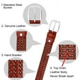 thumbnail image 5 of Falari Men Leather Hand Braided Belt Stainless Steel Buckle Casual Dress Belt 9011, 5 of 7