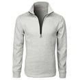 thumbnail image 2 of H2H Mens Casual Slim Fit Pullover Sweatshirts Long Sleeve Knitted Fabric Mock Neck Zip Up Napping Inside CREAM US L/ASIA XL (CMTTL144), 2 of 6