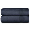thumbnail image 2 of Adobella 2 Premium Turkish Bath Mats, 100% Combed Turkish Cotton, 800 GSM, 20 x 33 inch, Navy Blue, 2 of 7