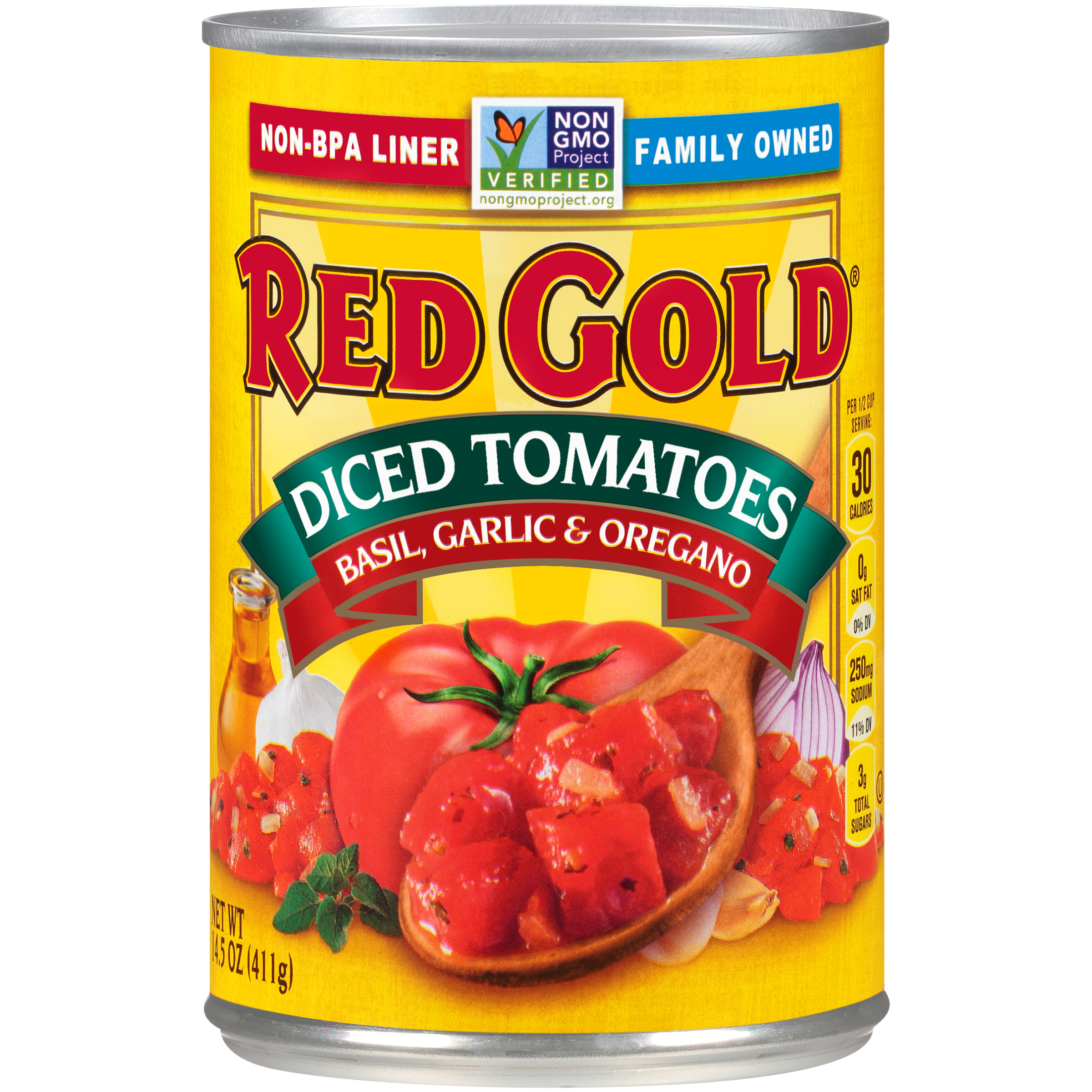 Red Gold Diced Tomatoes with Basil Garlic & Oregano 14.5oz Walmart