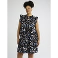 thumbnail image 5 of Time and Tru Women's Flutter Sleeve Mini Dress, Sizes XS-XXXL, 5 of 5