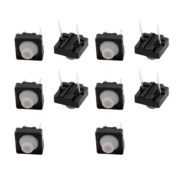 10Pcs Interruptor de botón táctil momentáneo DIP de 2 pines de 8mmx8mm para PCB