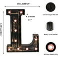 thumbnail image 5 of Oycbuzo Golden Black Led Marquee Letter, Industrial Vintage Light Up for Cafe Bar Birthday Christmas – L, 5 of 6