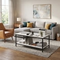 thumbnail image 3 of ZENY Modern Rectangle 2-Tier Coffee Table for Living Room Wood Frame, White, 3 of 13