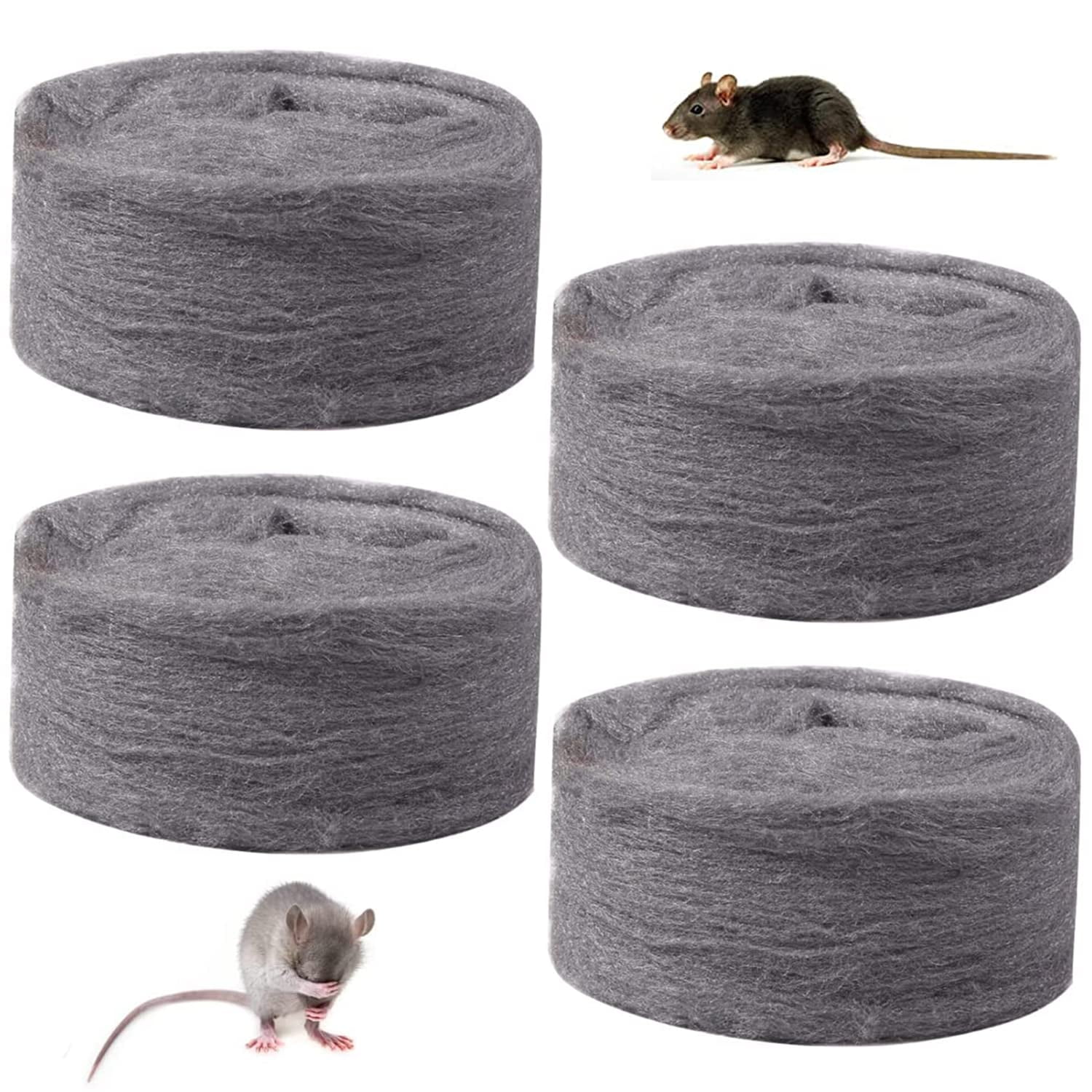 Steel Wool,4 Spool Steel Wool Rodent Proof Grade 0000 Fine Steel Wool