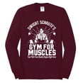 thumbnail image 2 of Dwight Schrute's Gym for Muscles Pop Culture Mens Long Sleeve Shirt, Maroon, 3XL, 2 of 3
