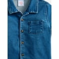 thumbnail image 5 of Wonder Nation Baby Boys Short Sleeve Collared Button Top and Matching Shorts Set, Sizes 0/2M-24M, 5 of 6