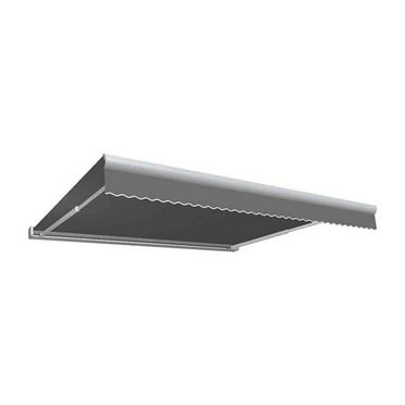 Awntech KWR12-US-G 12 ft. Key West Full Cassette Right Motor Retractable Awning, Gray - 120 in.
