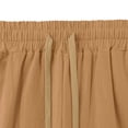 thumbnail image 6 of FRSASU Summer Pants for Women Casual Summer Drawstring Elastic High Waist Cotton Linen Pants Straight Wide Leg Trousers Yellow, 6 of 9