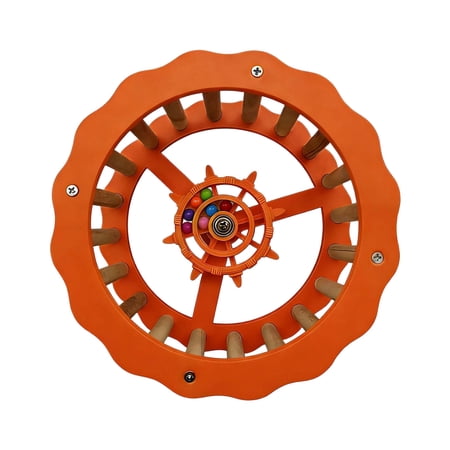 Parrot Toy Wooden Exercise Wheel Rudder Interactive Center Chewable Bird Accessory Budgie Conure Supply Orange - One Size