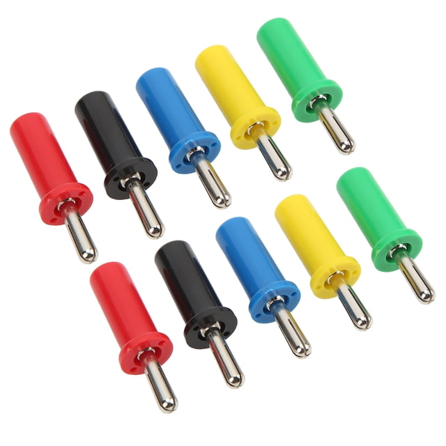 Banana Plugs, Stable Signal Transmission Electrical Conductivity Lightweight 10pcs Rustproof Stackable Connector Welded Solid For Security Accessories