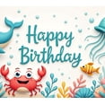 thumbnail image 4 of Colorful Underwater Animals Happy Birthday Banner for Kids Party Room Decoration Celebration Event, 4 of 7