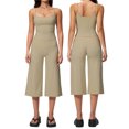 thumbnail image 4 of Workout Sets for Women 2 Piece - Seamless Yoga Outfits Shorts and Padded Sports Bra Gym Athletic Clothing Set,Padded(Khaki,M), 4 of 7
