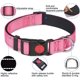 thumbnail image 1 of Collar para perro, collar clásico ajustable de nailon reflectante con acolchado de malla suave y transpirable para perros pequeños, talla M, rosa brillante, 1 of 5