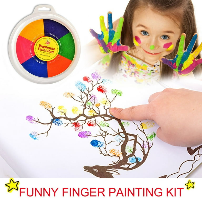 CELNNCOE Funny Finger Painting Kit, Kids Washable Finger Paint Set Funny  Finger Painting Kit and Book for Kids Ages 4-8, Finger Drawing Crafts Mud