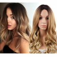 thumbnail image 2 of Peluca resistente al calor de pelo ondulado sintético para mujer, elegante, rubia, larga y rizada, kaili Sencillez, 2 of 5