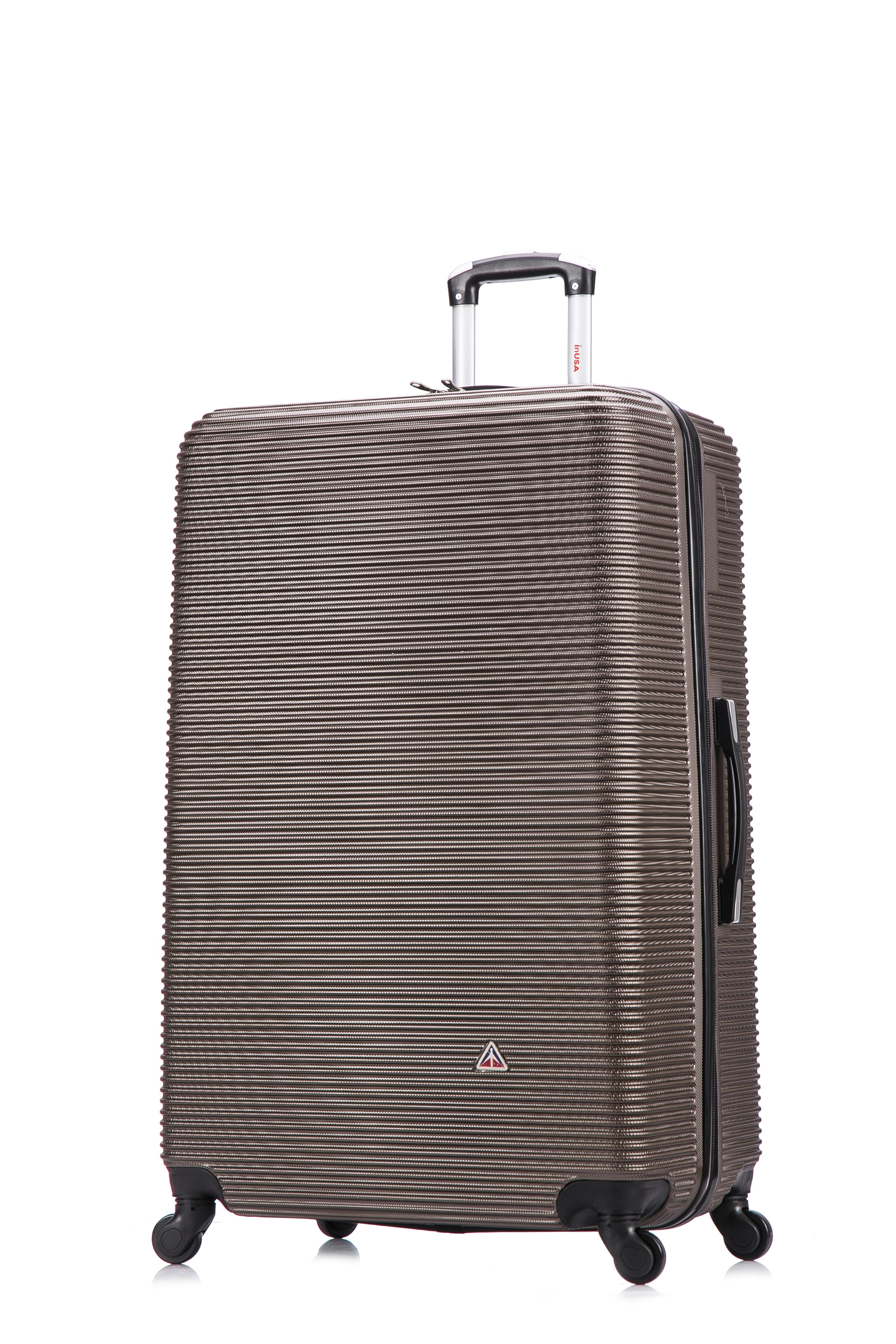 InUSA Royal 3-Piece Hardside Luggage Sets with Spinner Wheels, Handle, and Trolley, (20"/28"/32"), Brown