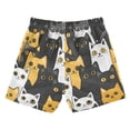 thumbnail image 2 of Yellow Black White Cat Swim Trunks Quick Dry Beach Pool Board Shorts Lightweight Stylish Print Sizes 2T to XL, 2 of 8