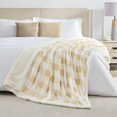 thumbnail image 4 of Sherpa Fleece Blanket Twin Size, Super Soft Warm Buffalo Plaid Plush Gig Blankets, Lightweight Cozy Fuzzy Blanket for Couch Sofa Bed (Beige, 60" x 80"), 4 of 6