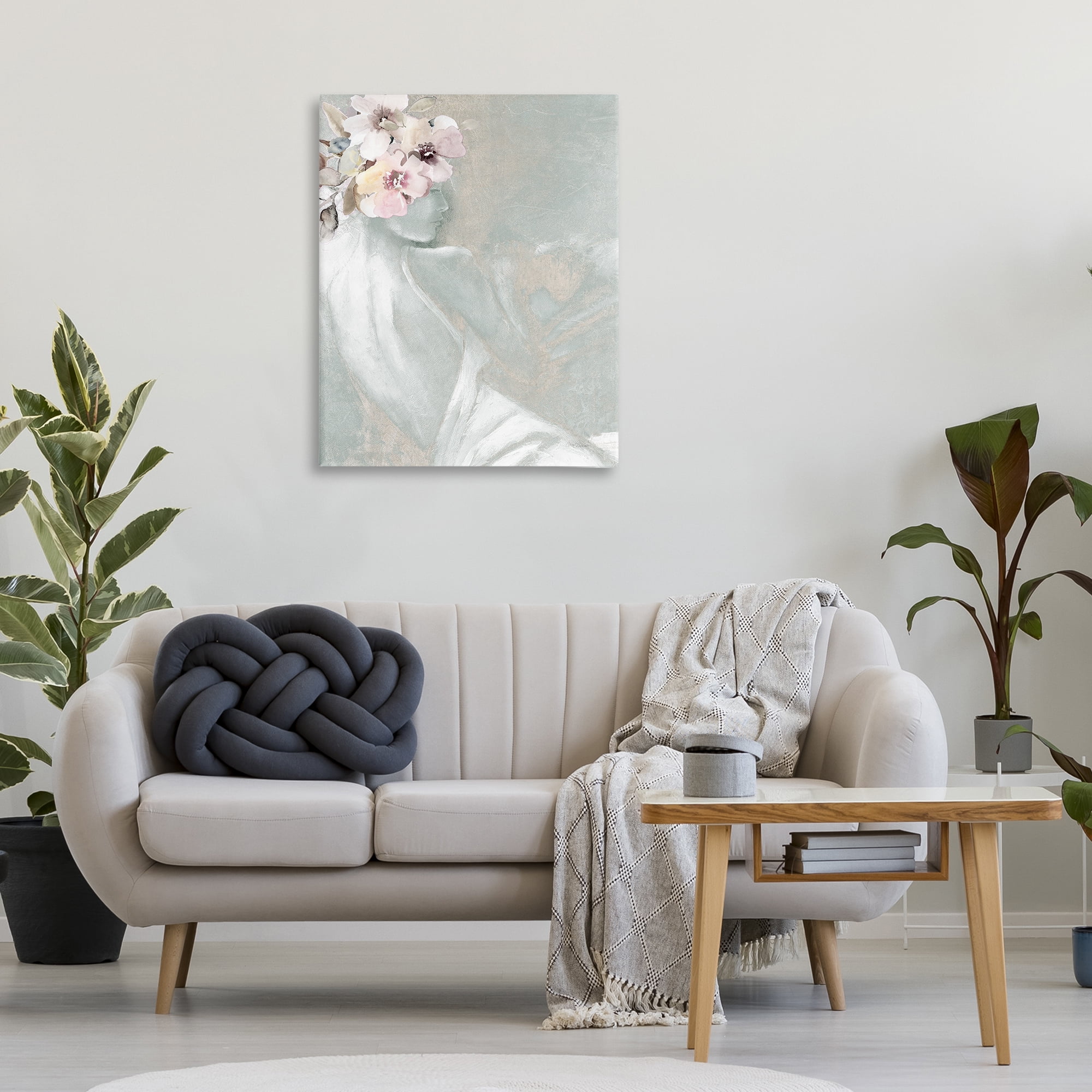 Stupell Industries Chic Floral Woman Novelty Painting Gallery Wrapped Canvas Art Print Wall Art, 30 x 40