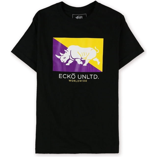Ecko Unltd. Playera gráfica Core Flag Rhino para hombre, negra, grande