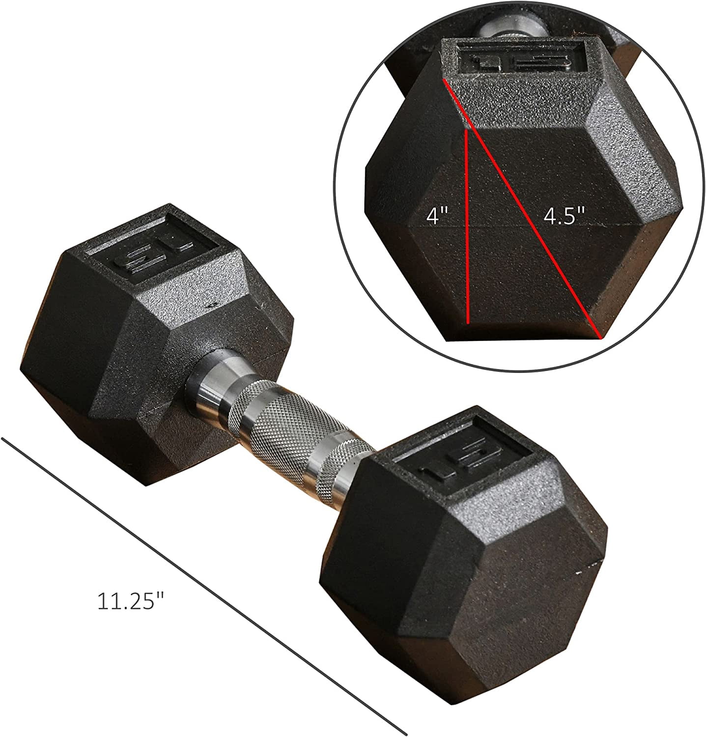 CHTER 2 x 12lbs/2 x 15lbs/2 x 40lbs/2 x 45lbs/2 x 50lbs Hex Dumbbell Set of 2, Rubber Weights Exercise Fitness Dumbbell with Non-Slip Handles, Anti-roll, for Women or Men Home Gym Workout