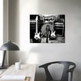 thumbnail image 4 of Wuche  Music Studio Canvas Wall Art Musical Instruments Pictures Prints Black and White Guitar Drums Poster for Living Room Bedroom Home Decor Framed, 4 of 5