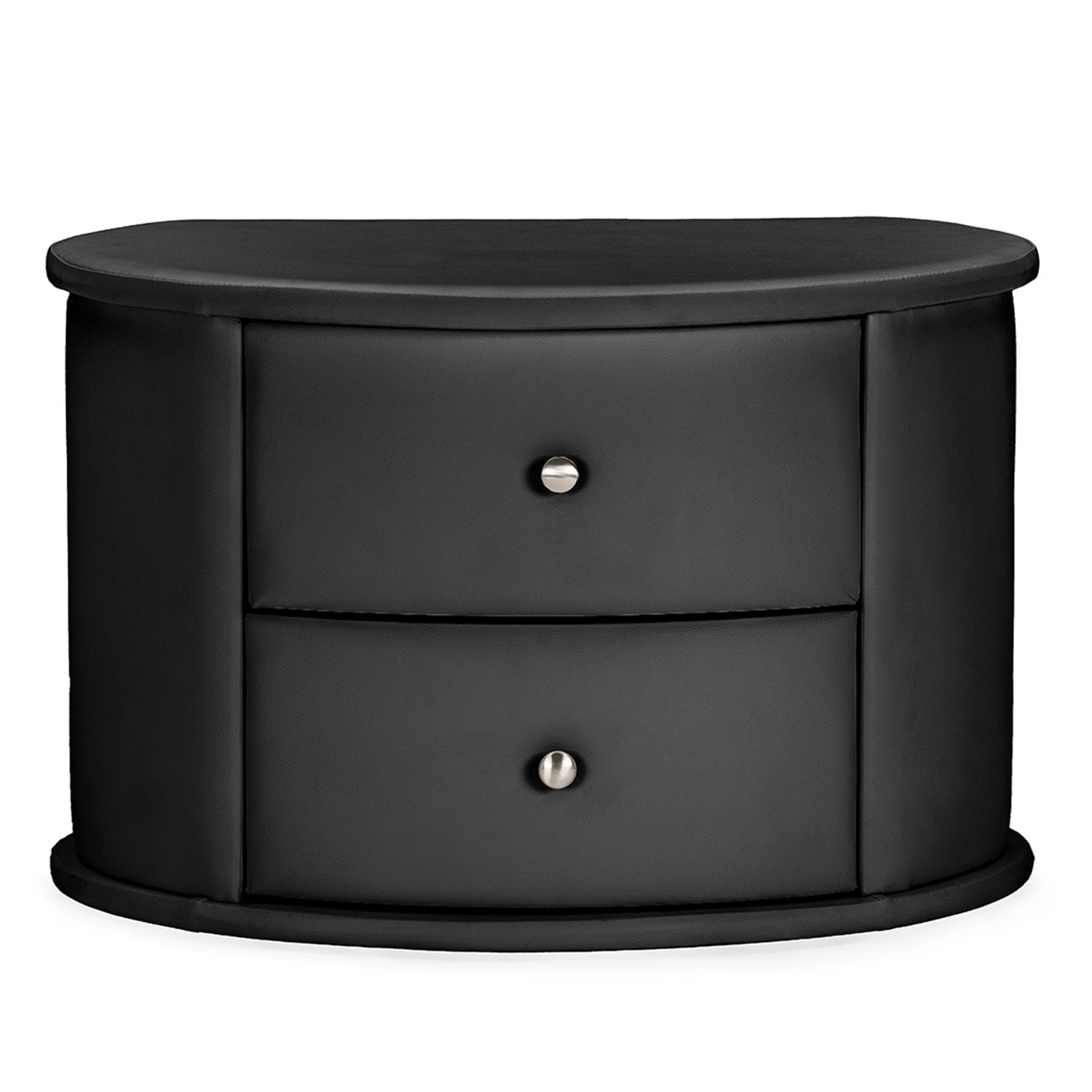 Baxton Studio Ritchie Faux Leather Oval Upholstered Modern Nightstand Multiple Colors Walmart Com Walmart Com
