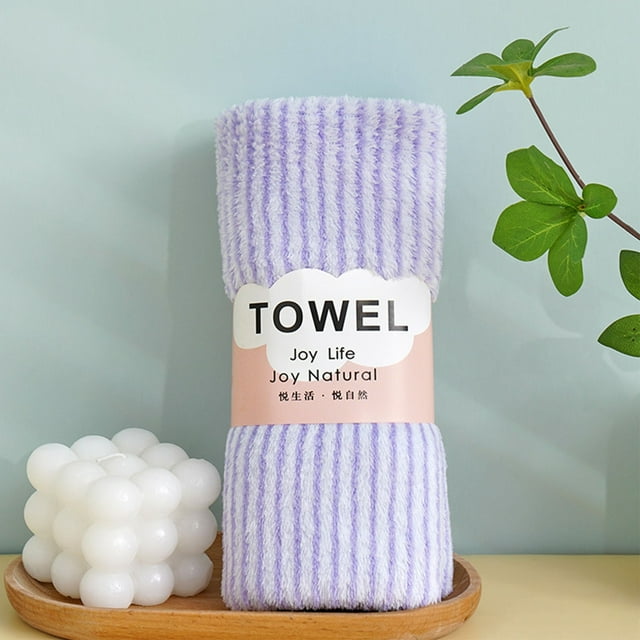Ovzne Velvet Towels Thickened Striped Absorbent Towels Color Striped Face Towels On Clearance