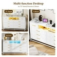 thumbnail image 6 of TROPOW Dressers & Chests of Drawers,Dresser for Bedroom,Power Outlet,55" Tv Stand Large Dresser Wooden with Led Light,Modern Dressers with Deep Drawers,Big Wide Chest of Drawers Storage Dresser,White, 6 of 7