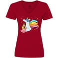 thumbnail image 3 of Inktastic Embrace Your Magical Side Girl Hugging A Unicorn Women's V-Neck T-Shirt, 3 of 5