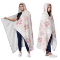 thumbnail image 2 of Wearable Blanket,Pink Dog Paw Hooded Wearable Sherpa Blanket for Adults & Teens,Winter Poncho Shawl Wrap Cape Thick Warm,50"x60", 2 of 5