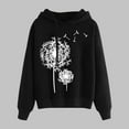 thumbnail image 2 of Ahuyic Womens Long Sleeved Blouse Crew Neck Fall/Winter Warm Tops For Women, Womens Printed Off Shoulder Sleeves Long Sleeved Top Hooded Sweatshirt,L, 2 of 4