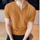 thumbnail image 5 of Camisas de Verano Casuales de Manga Corta de los Hombres Color Sólido V-Cuello Blusa de Fitness, 75% Poliéster 20% Rayón 5% Spandex, 5 of 6