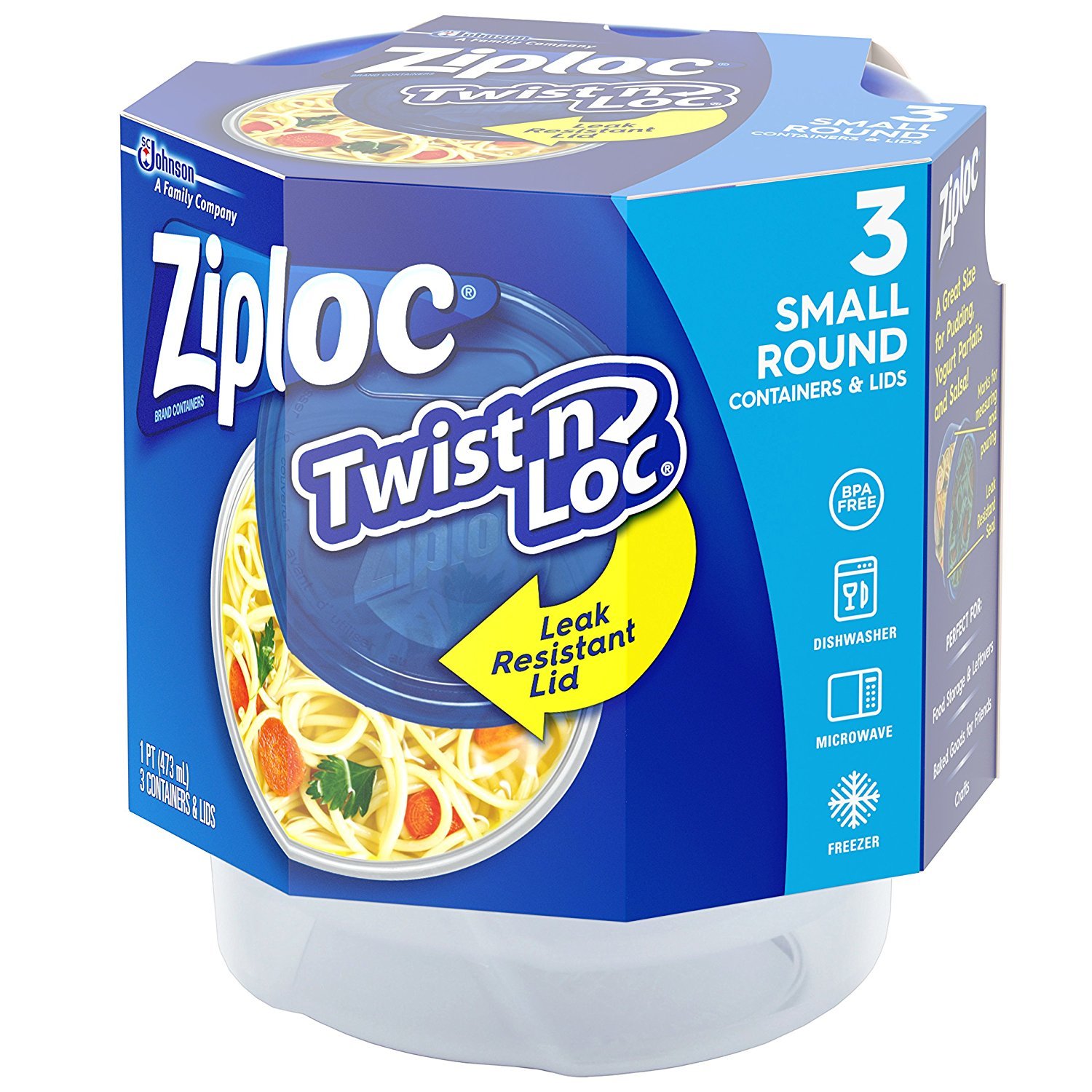 Ziploc® Twist 'n Loc® Small Round Food Storage Containers with Lids, Set of 3 - image 4 of 10