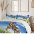 thumbnail image 6 of Ambesonne Giraffe Duvet Cover Set, Zoo Animals, 2-Calking, White Blue Brown, 6 of 7