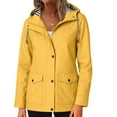 thumbnail image 7 of DENGDENG Rain Jackets for Women Long Trendy Windbreaker Waterproof Rain Coats with Hood Plus Size Lightweight Jackets Outdoor Travel Raincoat Yellow XXL, 7 of 7