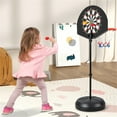 thumbnail image 5 of 2-in-1 Black Toddler Basketball Hoop Set with Dart Board and 6 Darts Included, 5 of 10