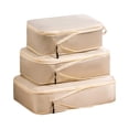 thumbnail image 4 of Travel Packing Organizers, Compression Packing Cubes for Travel, Packing Bags for Travel, Luggage Organizer Bags Set, 3-Piece Beige Lightweight Expandable Clothing Storage, 4 of 8