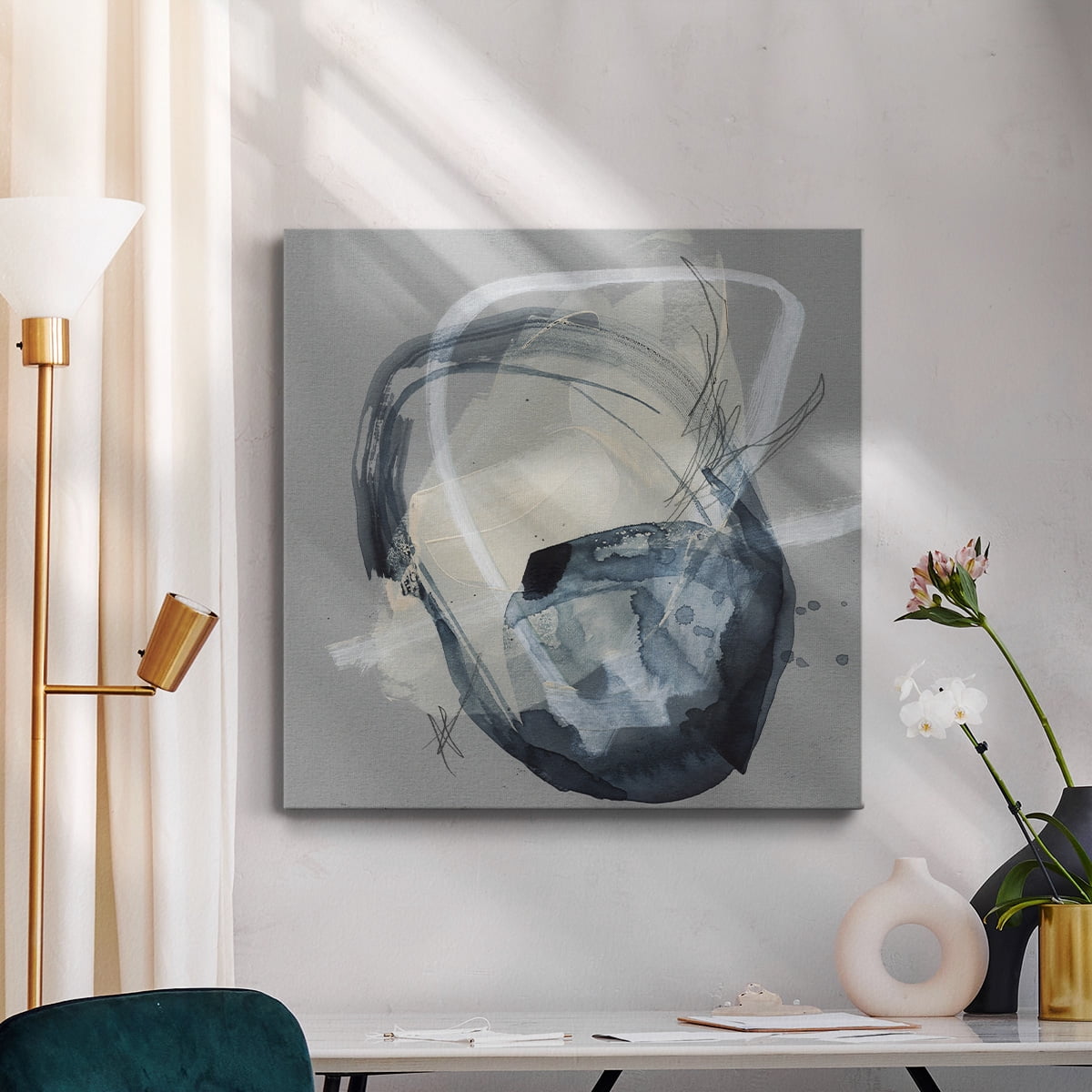 Wexford Home Tandem Loops I-Premium Gallery Wrapped Canvas, 16" x 16" - Ready to Hang