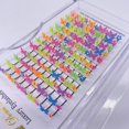 thumbnail image 2 of Nvzi 1 caja de pestañas postizas con purpurina y lentejuelas de colores, pestañas postizas de visón esponjoso para fiesta, maquillaje de escenario, pestañas postizas coloridas de 11 mm (A57), 2 of 3