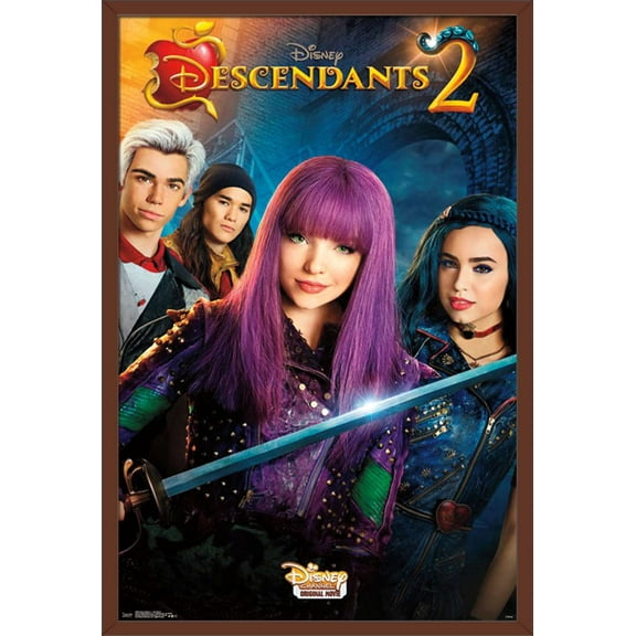 Disney Descendants 2 - One Sheet Wall Poster, 22.375" x 34", Framed