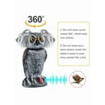 thumbnail image 3 of Owl Decoy With Rotating Head, Natural Owl Scarecrow With Frightening Sound To Keep Birds Away, 3 of 7