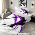 thumbnail image 2 of Manfei Abstract Brushstroke Twin Comforter Sets, Watercolor Art Bedding Set, Purple, Black and White, Gray Reversible 2 Pieces, 1 Comforter and 1 Pillowcase, 2 of 6