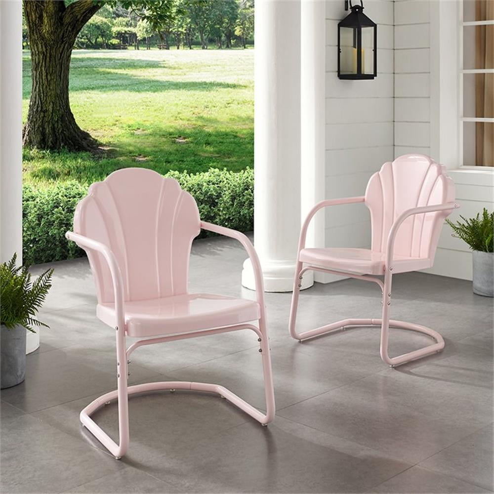Crosley Furniture Tulip 2Pc Outdoor Metal Armchair Set Pink - 2 Chairs