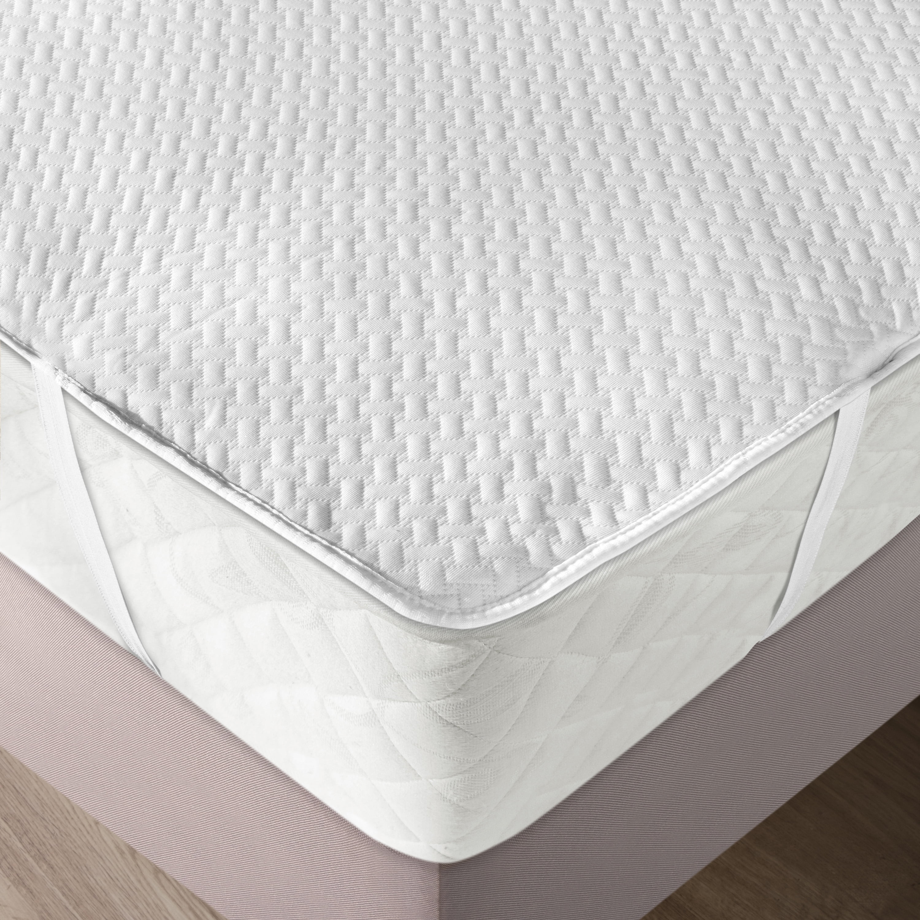 210 x 210 30 Cm Drop! VICTORIA BEDDING Terry Cotton Waterproof Mattress Protector-Fitted Style White Solid Emperor Size