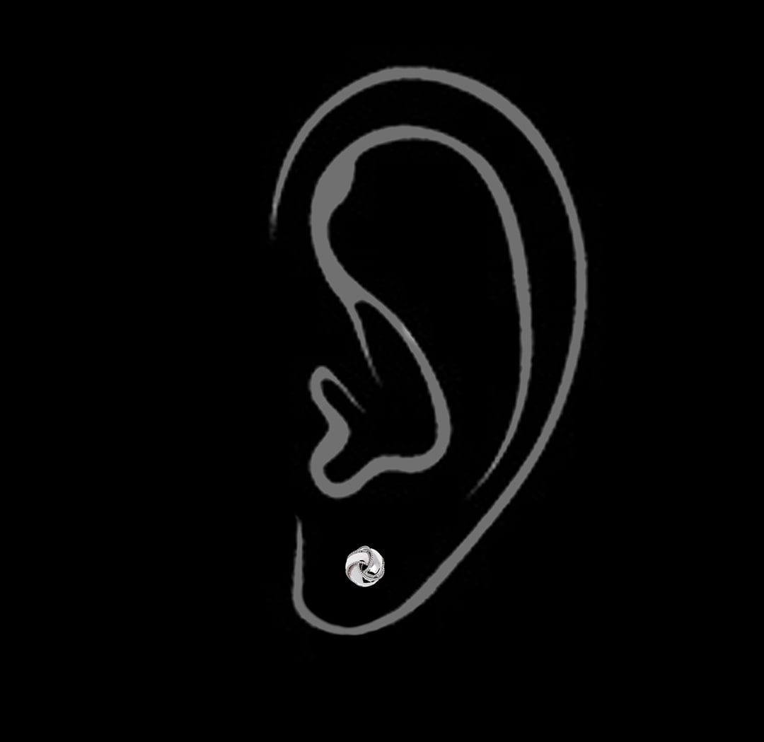 Ritastephens Love Knot Stud Earrings 7mm for Women Sterling Silver 925